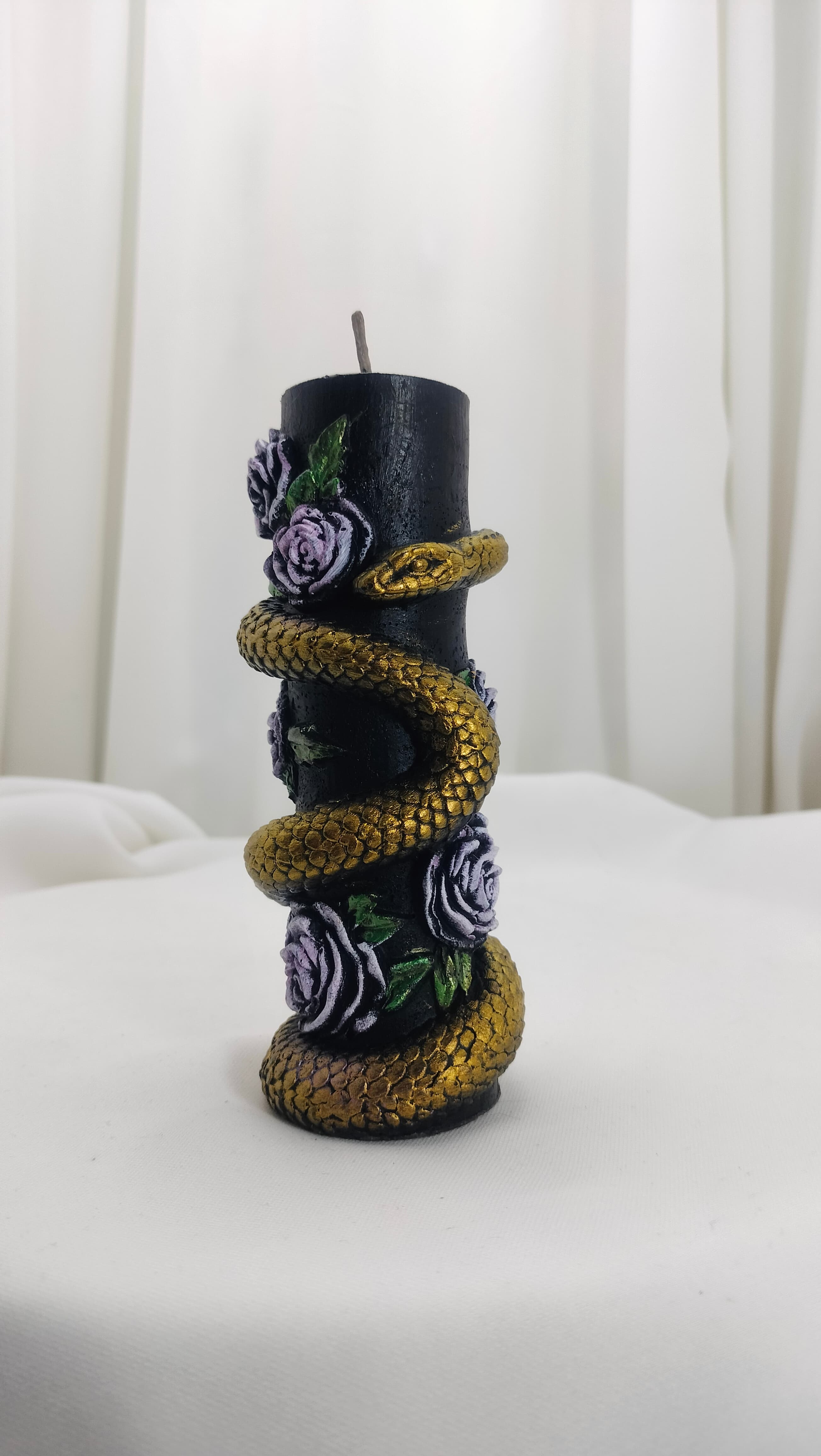 Serpent and Rose Candle