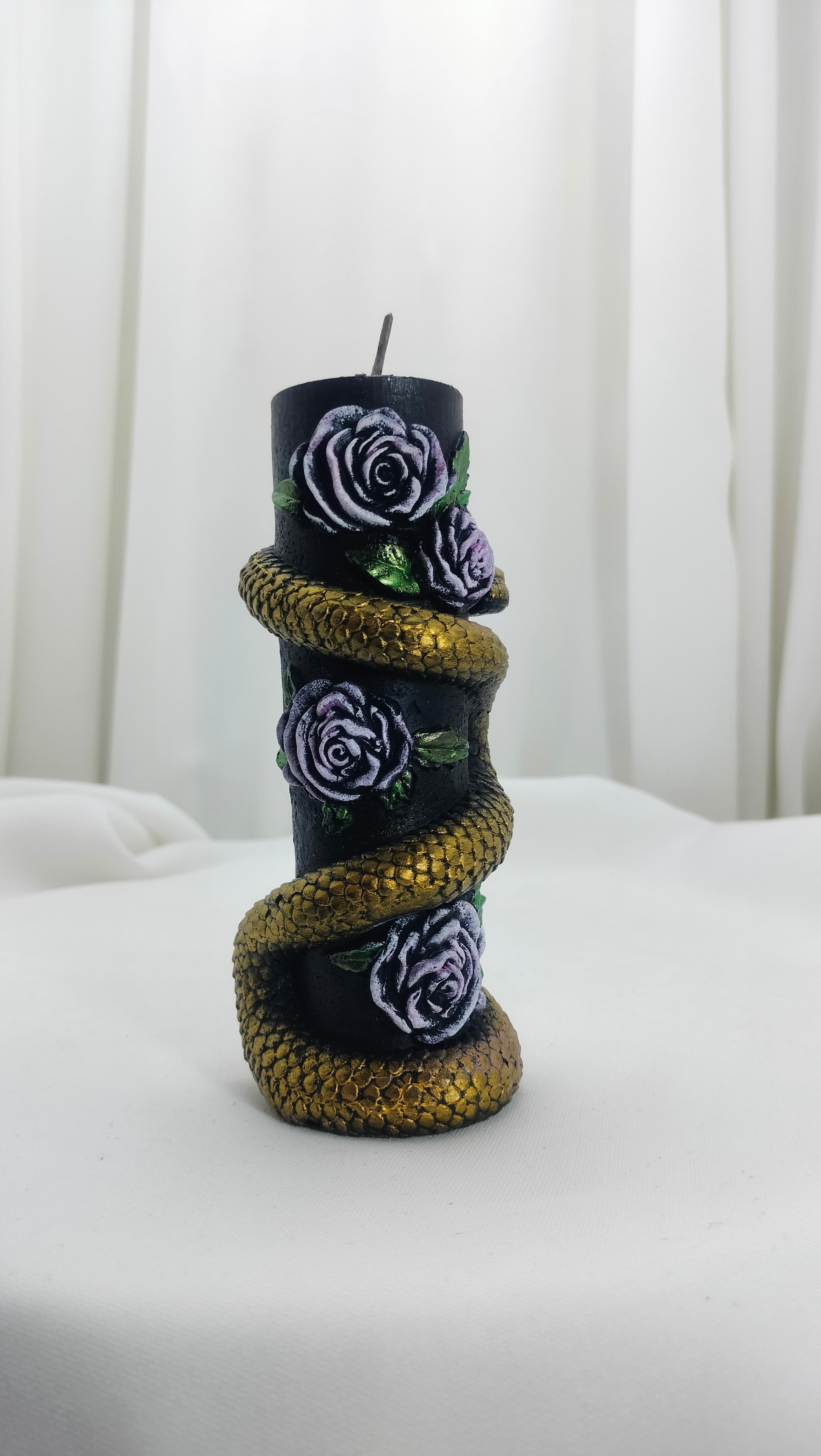 Serpent and Rose Candle