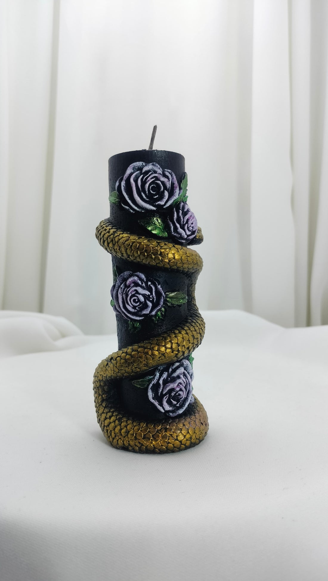 Serpent and Rose Candle