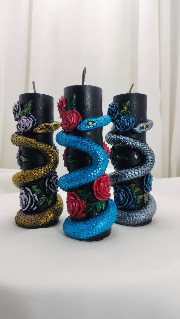 Serpent and Rose Candle